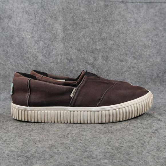 Toms Shoes Womens 7 Slip On Sneakers Platfrom Alpargatas Canvas Casual Trainers - Picture 1 of 12